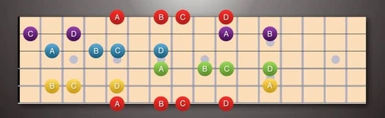 Image of ABCD Arranged by String (Lower strings at the bottom)